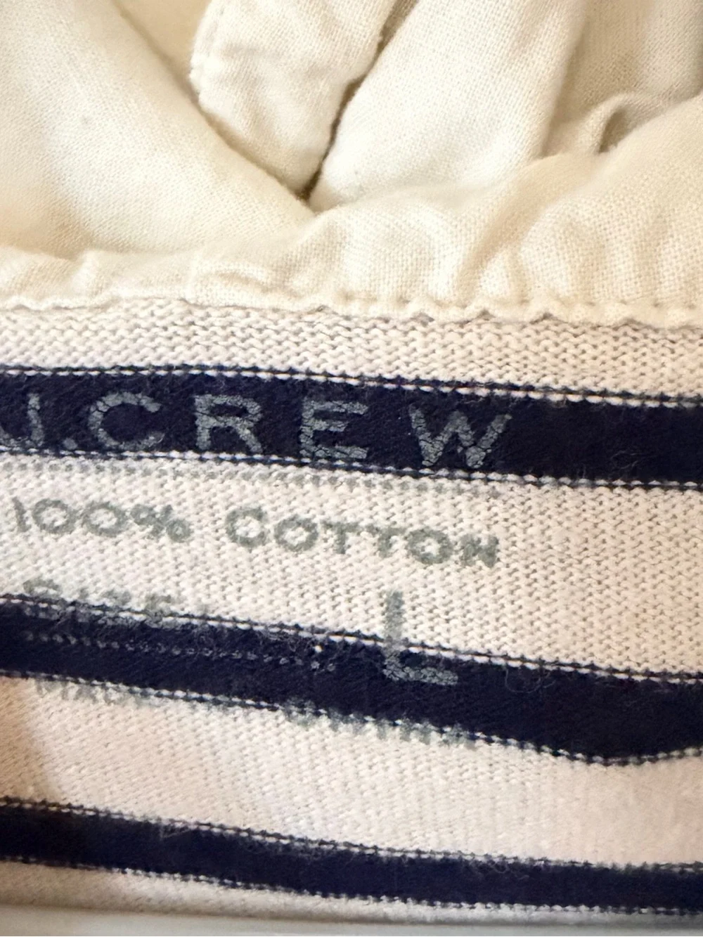 J. Crew Striped Hooded Pullover - Black & Cream